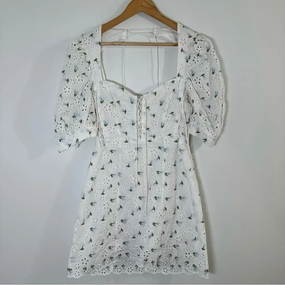 For Love and Lemons Wild Cherries Mini Dress Womens Size Medium *flaws